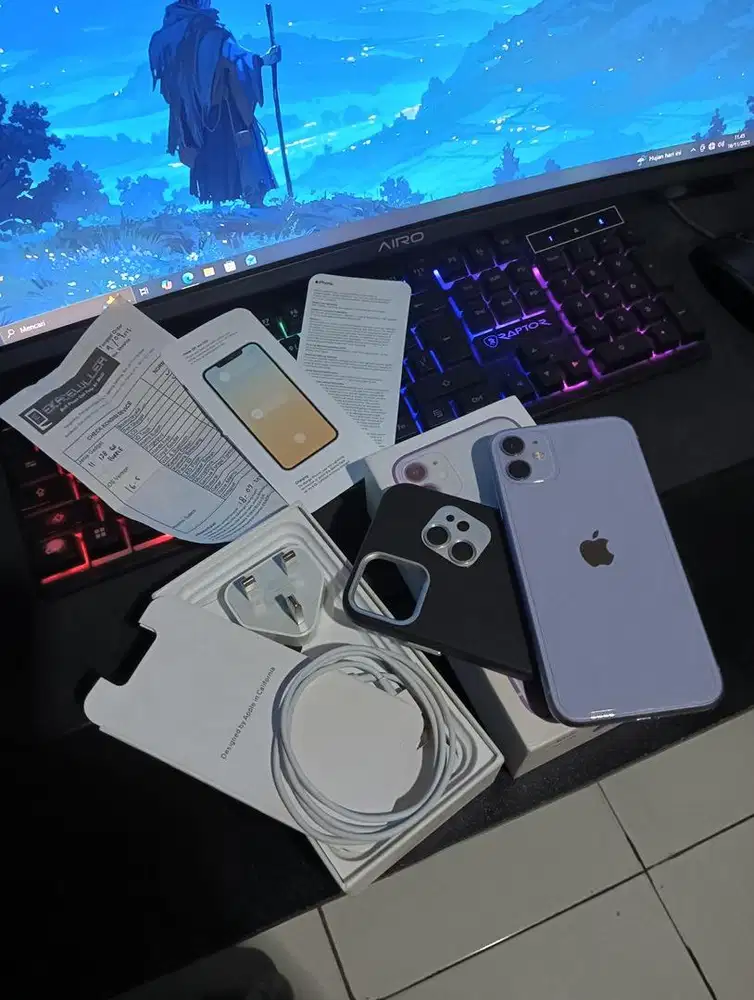 Iphone 11 128gb mulus fungsi on semua fullset sampe nota pembelian