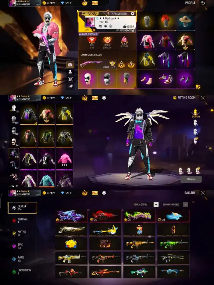 Jual akun ff amanah dan terpercaya