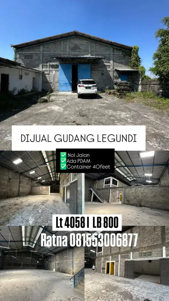 Dijual Gudang Legundi Nol Jalan 1Menit dari Tol Krian