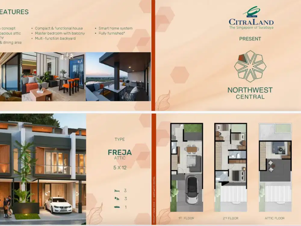 Northwest Central CitraLand Surabaya (Modern Tropical with Attic) - Subisdi DP 5%