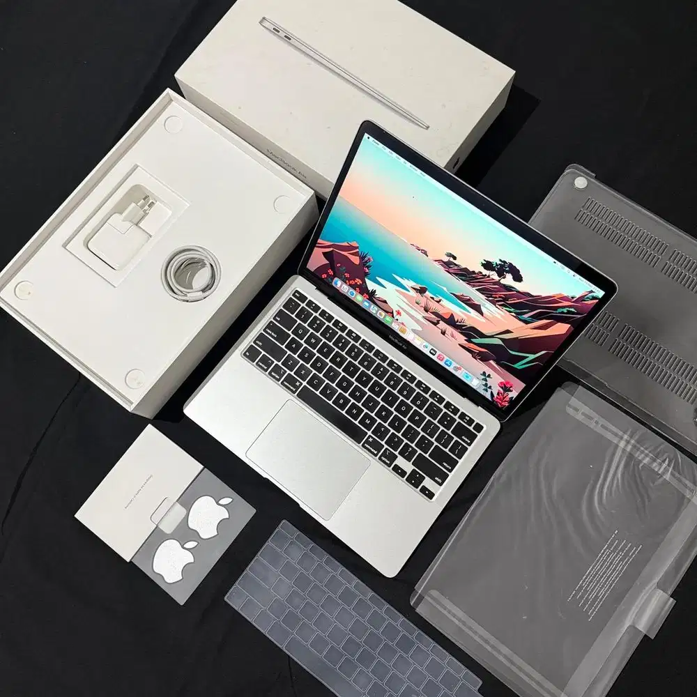 (iBox) Macbook Air 2020 i5 8/512 Silver 13 inch 99% Like New Fullset