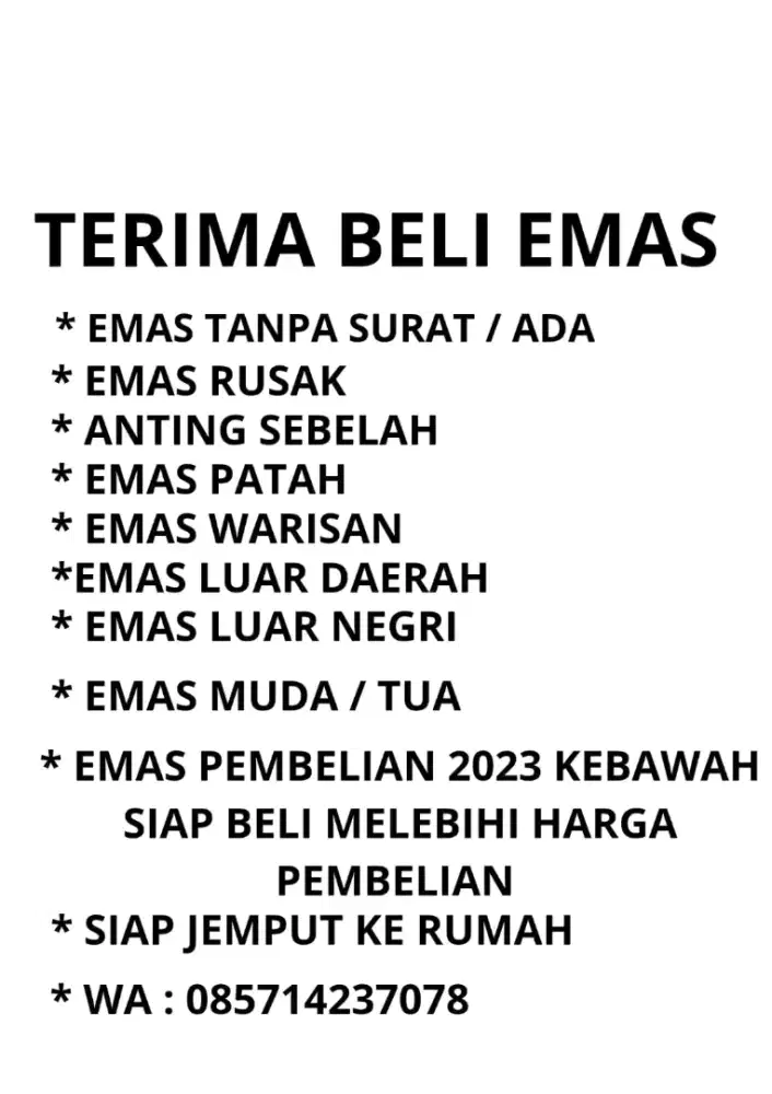 BELI EMAS DENGAN HARGA TINGGI