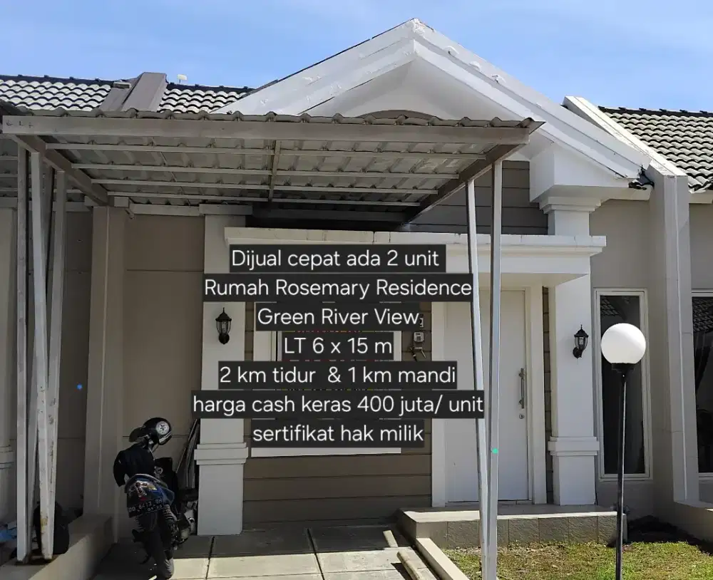 Dijual Murah Rumah Rosemary Residence Green River View T.Bunga