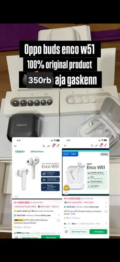 Buds oppo enco w51 original