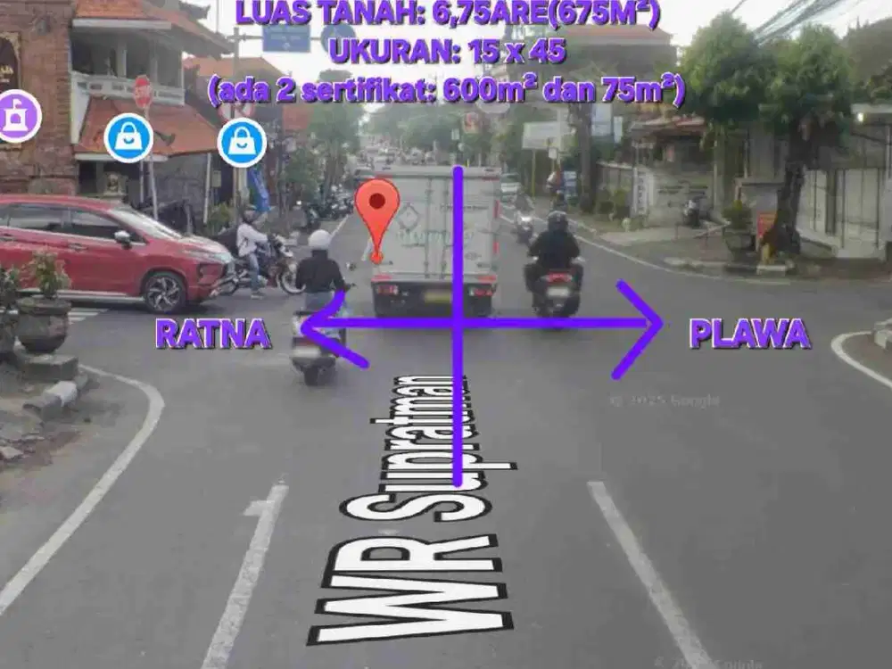 Dijual TANAH 6,75 ARE jalan Ratna CCK utk RUKO,BISNIS
