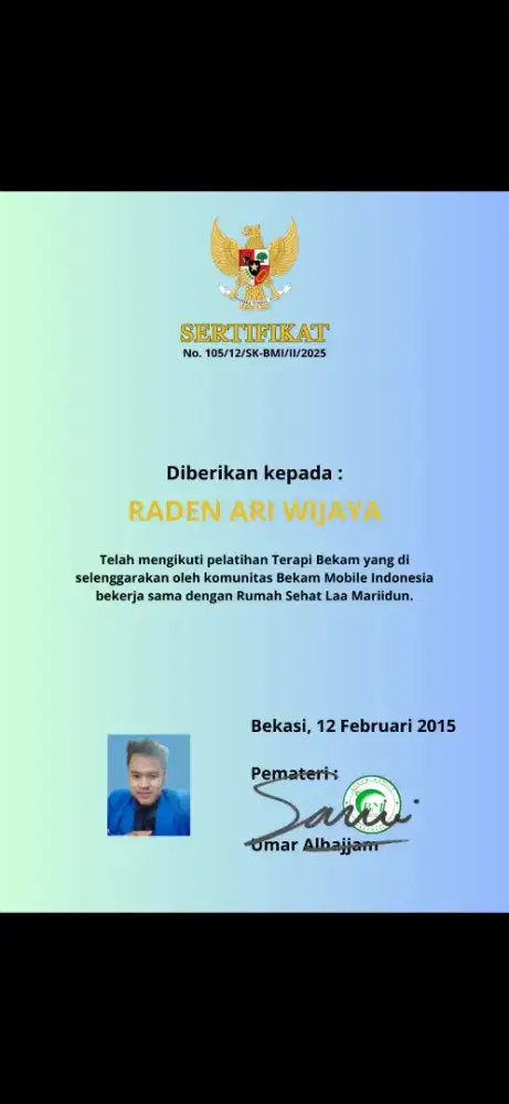 BEKAM BERSERTIFIKAT & PIJAT TRADISIONA 90 MENIT BERDIRI SEJAK 2015