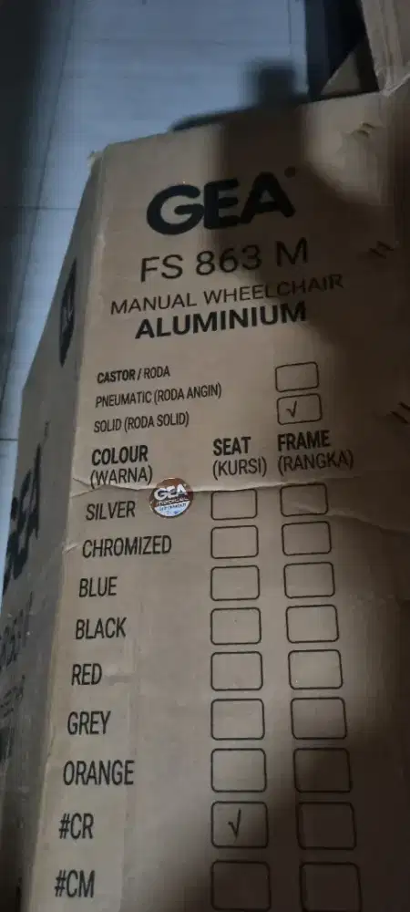 Di jual kursi roda GEA second like new