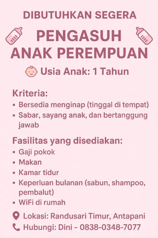 Pengasuh anak 1thn