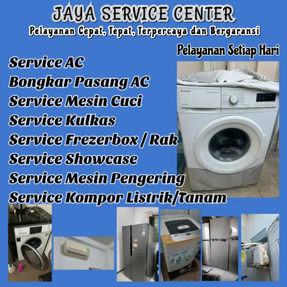 Service Mesin Cuci Kulkas Frezerbox Servis AC Bongkar Pasang AC Taman