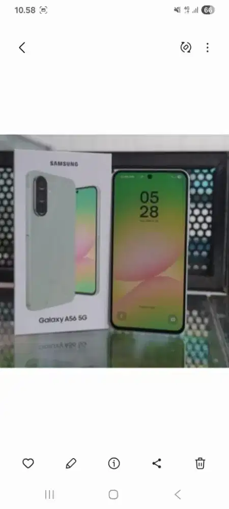 Dijual samsung  A56( 5G). Ram 8/256GB baru, segel dus. Harga bisa nego