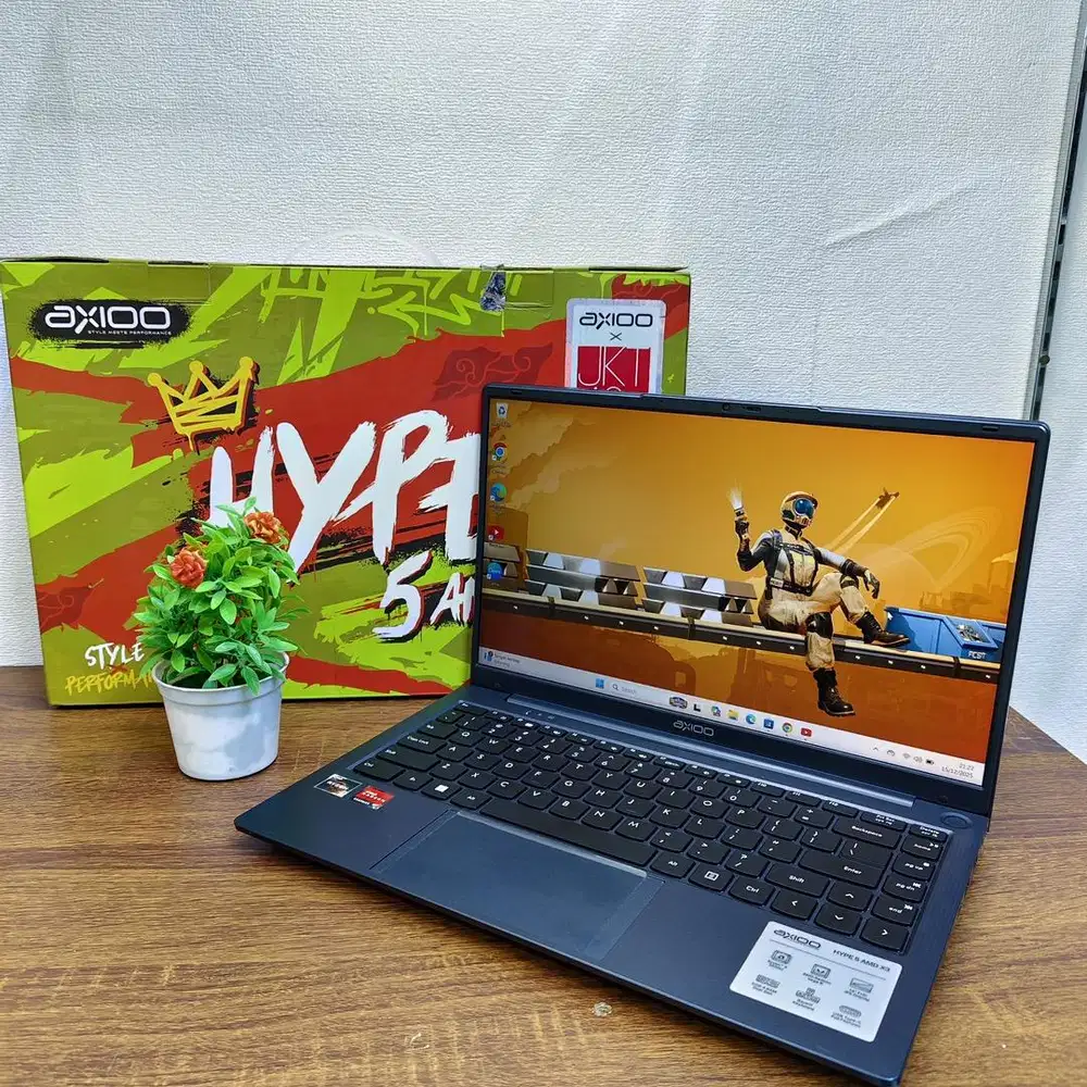 laptop Axioo Hype 5 AMD X3 Ryzen 5-3500U Rqm 8GB SSD 256GB Fullsset