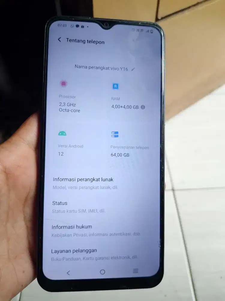 vivo y16 4+4/64 mulus no minus