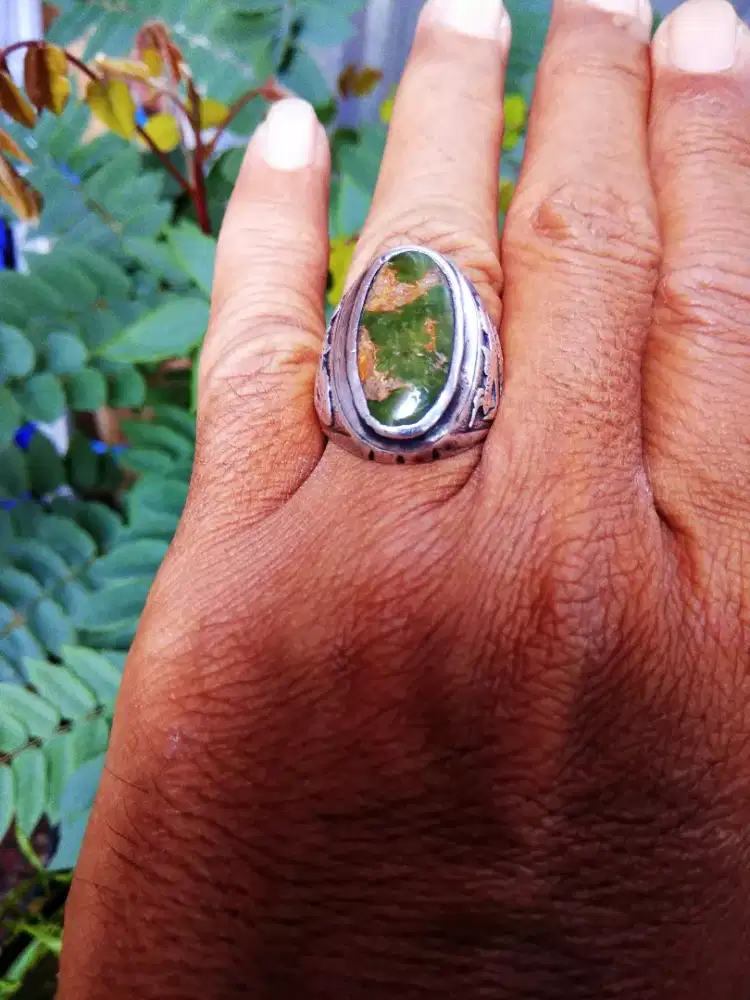 Cincin akik pirus lawas original ring 8