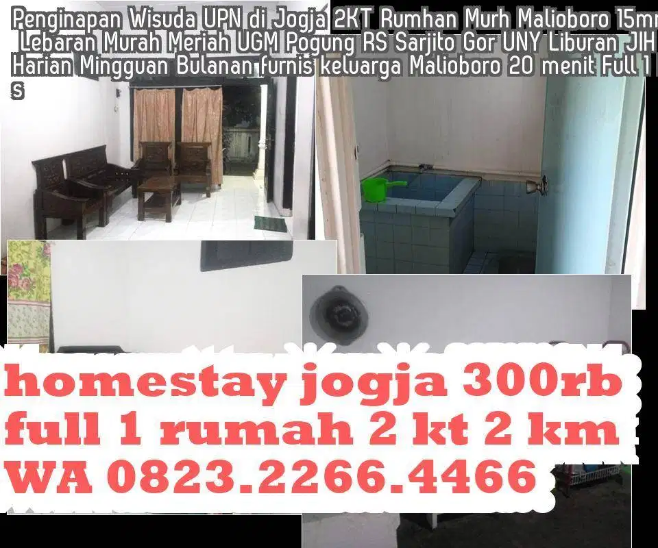 Penginapan Keluarga Keluarga Yogya Keluarga R  Harian Mingguan Bulanan