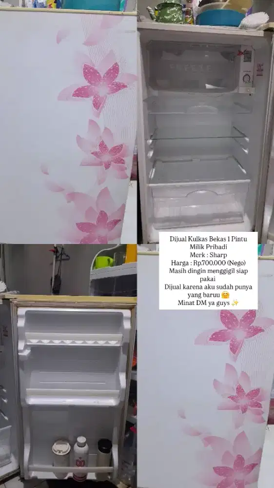 KULKAS SHARP 1 PINTU BEKAS