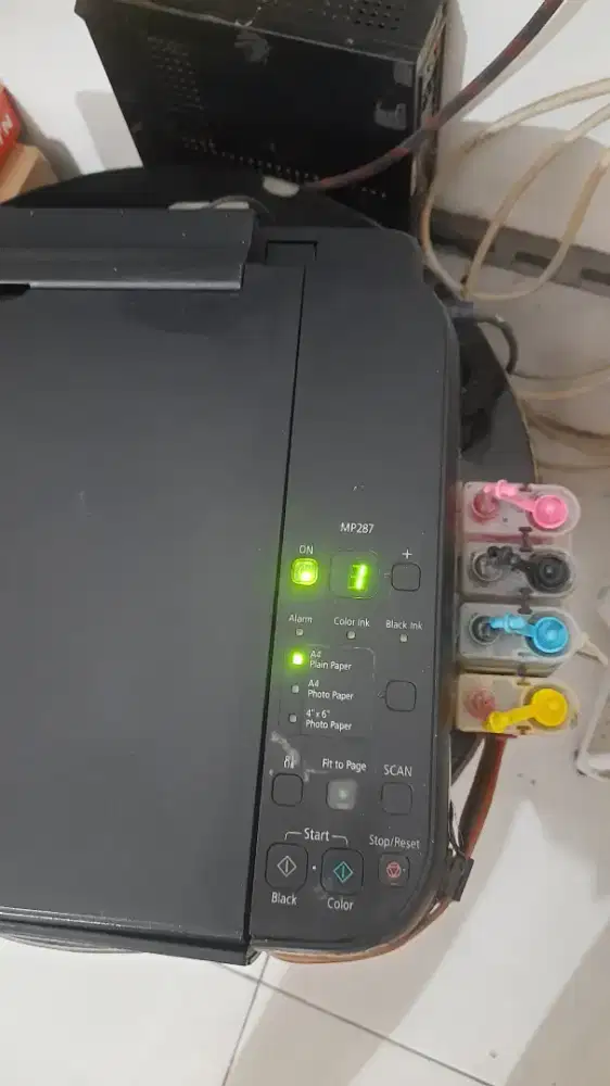 Printer Canon MP287 (print, scan), infus minus cartride hrs ganti
