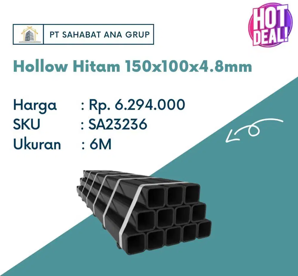 Hollow Hitam 150x100x4.8mm