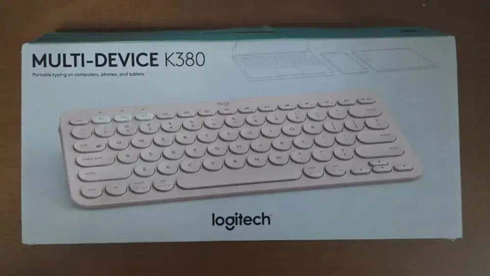 Logitech Keyboard Wireless Bluetooth K380 warna pink laptop komputer