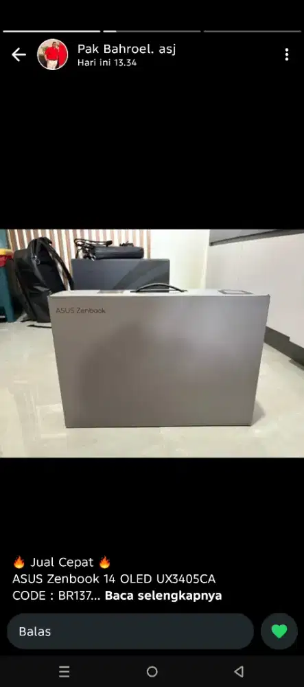 Di'Jual Laptop Asus Zenbook 14 Oled