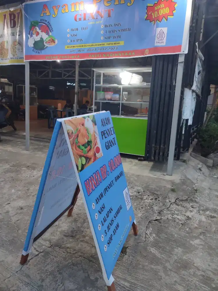 DIJUAL STELING KACA BEKAS JUALAN AYAM PENYET