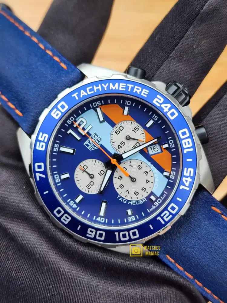 Jam Tangan Original Tag Heuer Gulf Special Edition Chronograph Swiss