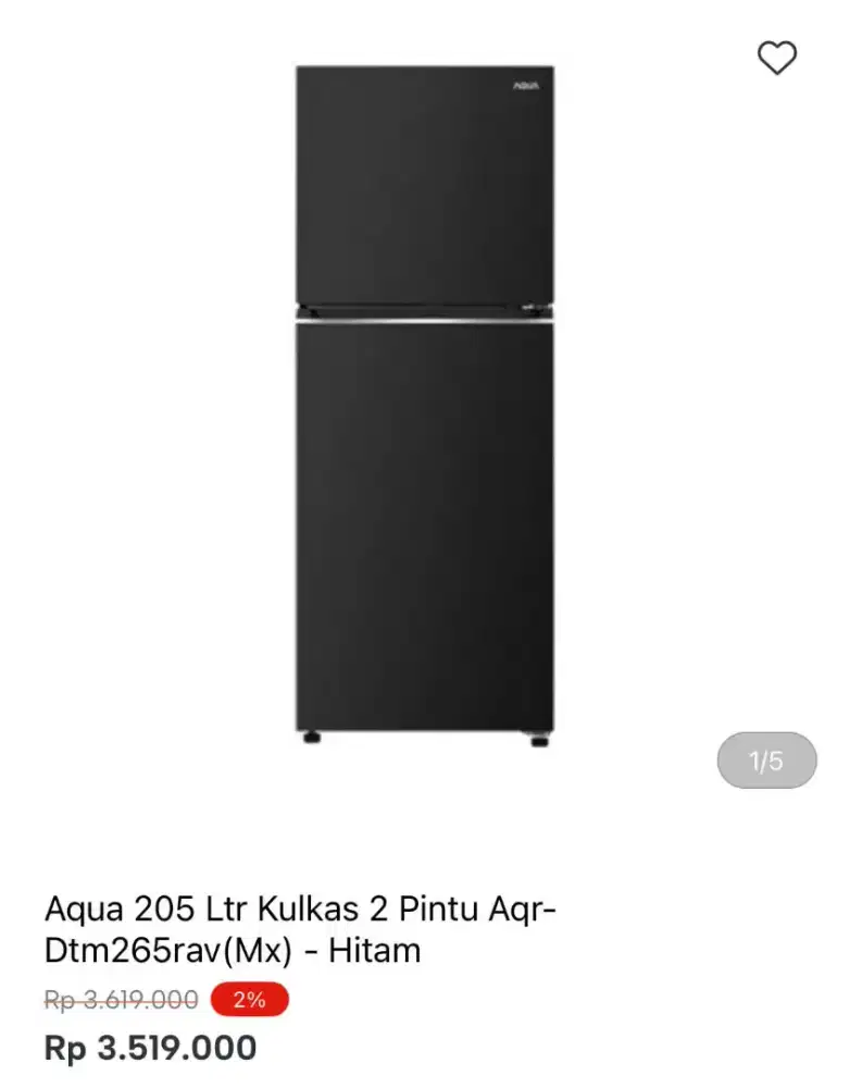 KULKAS AQUA 2 PINTU AQR-DTM265RAV-MX 205LTR