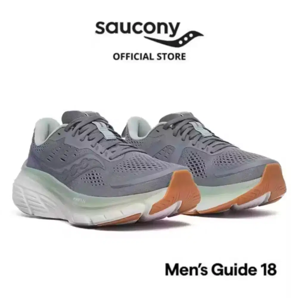 Sepatu Saucony Men's Guide 18 Carbon/Iceberg 43