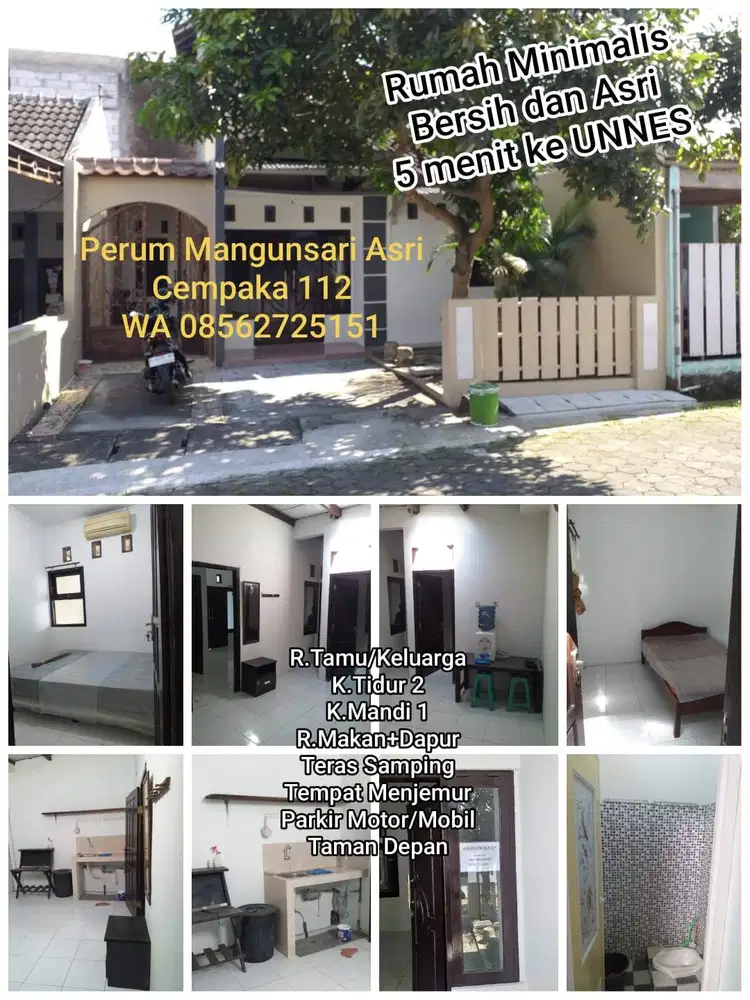 Dikontrakkan Tahunan, Rumah Minimalis, Bersih dan Asri, dekat UNNES