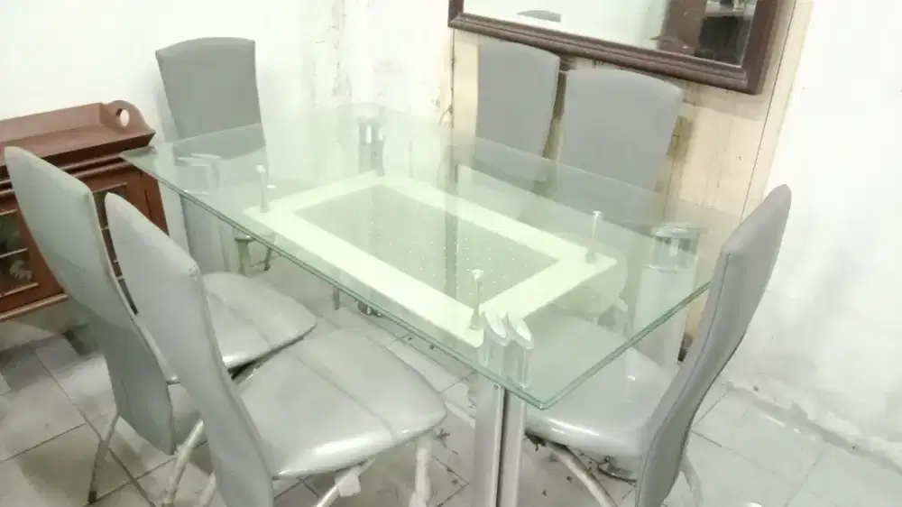 SET MEJA MAKAN KACA IMPORT