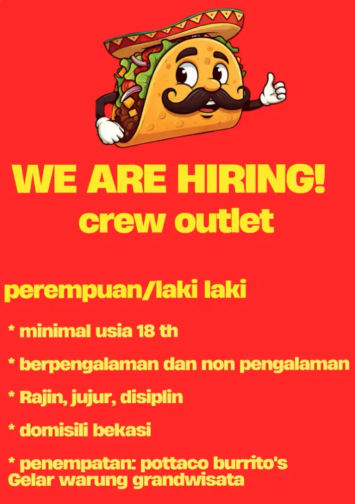 We are hiring!!! Info loker fnb