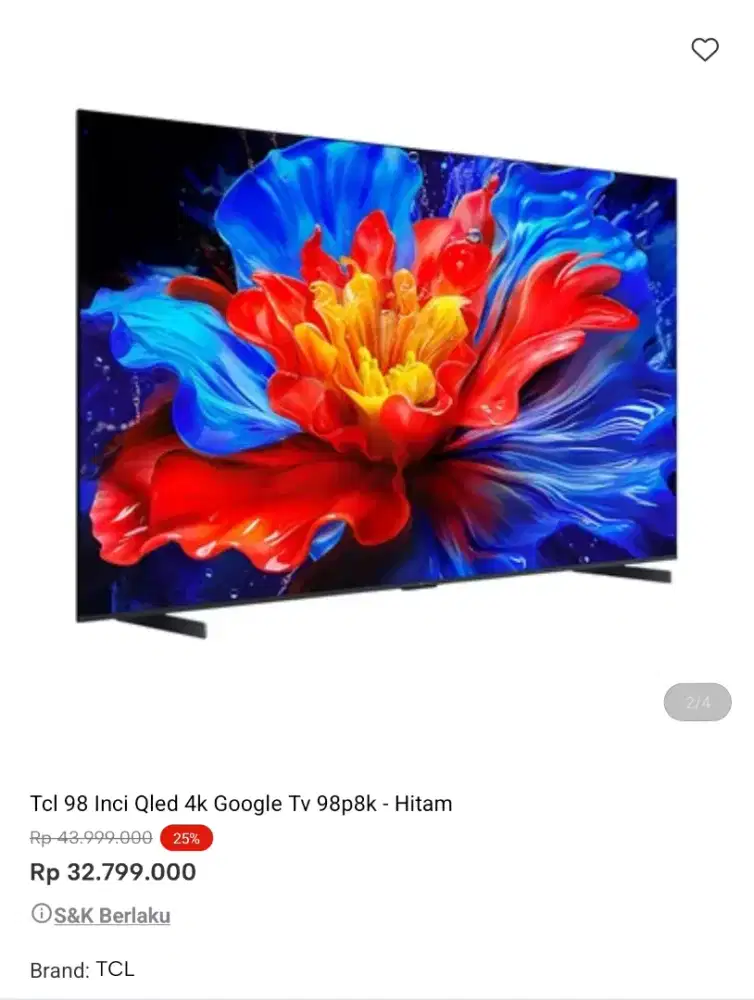 google tv big inch 98 QLED promo bisa cicilan syarat ktp tanpa dp