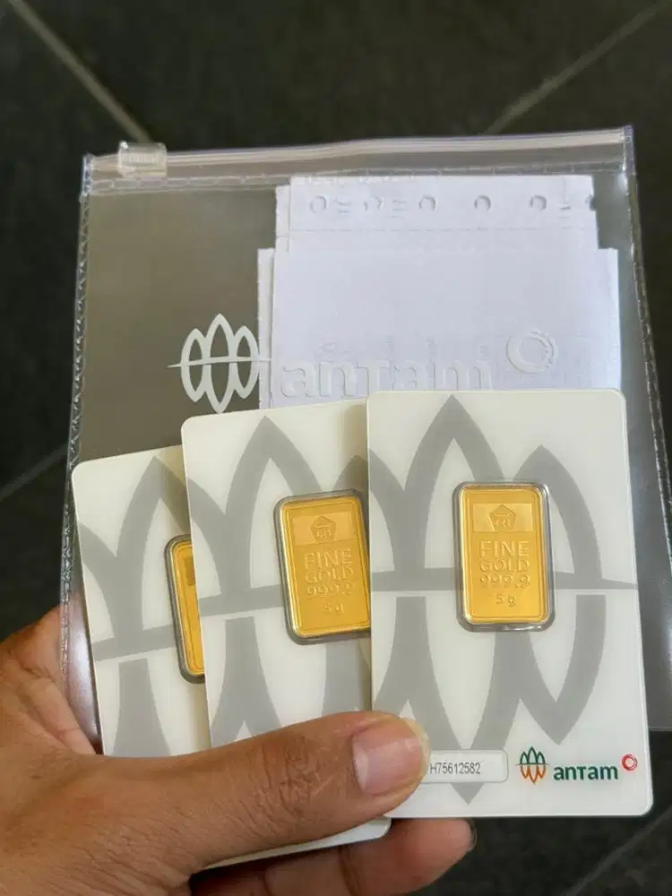 ANTAM 5 GRAM 3 KEPING BARU BELI