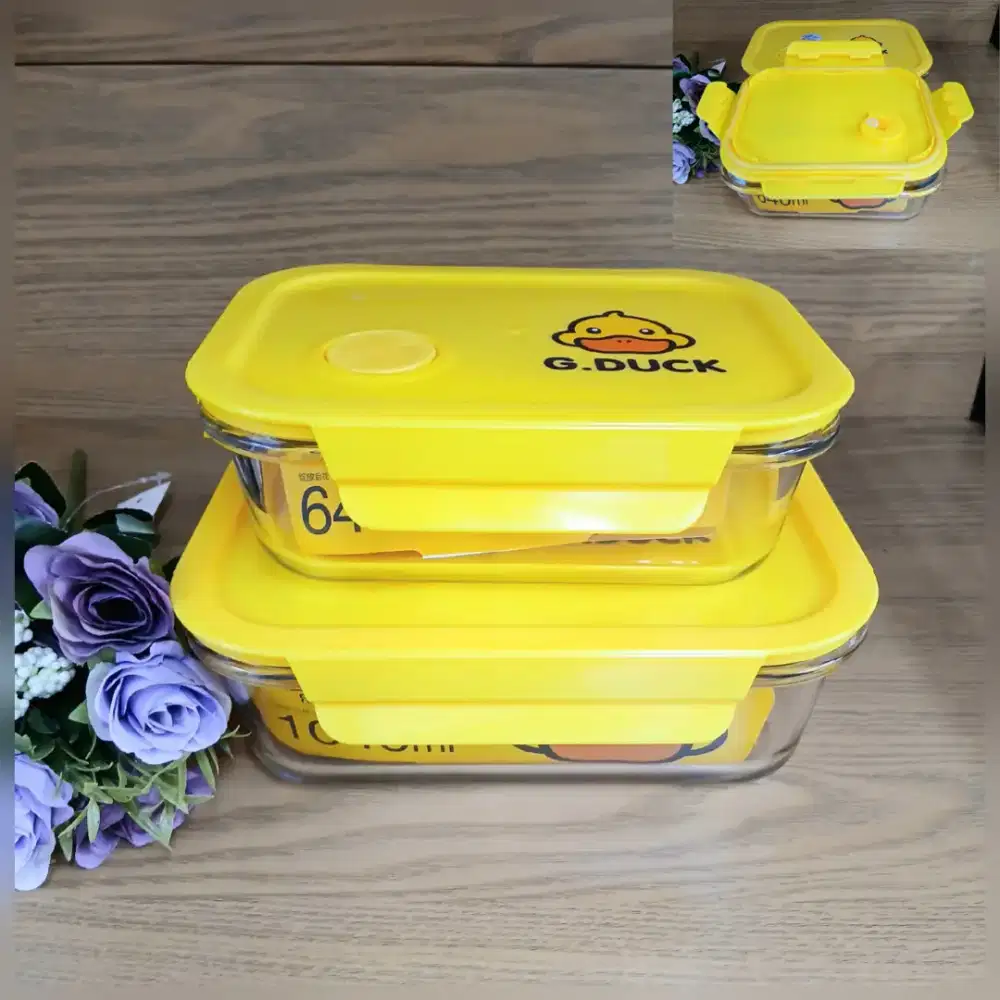 Wadah makanan Mangkok tahan panas microwave 1040ml G.Duck, baru