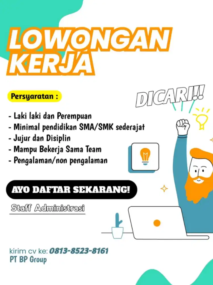 Lowongan kerja untuk staff administrasi
