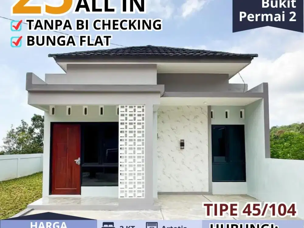 Jual Rumah Cluster Mewah dengan One Get System Harga merakyat di Perumahan New Bukit Permai 2 Ungaran Barat DP 25Juta All In