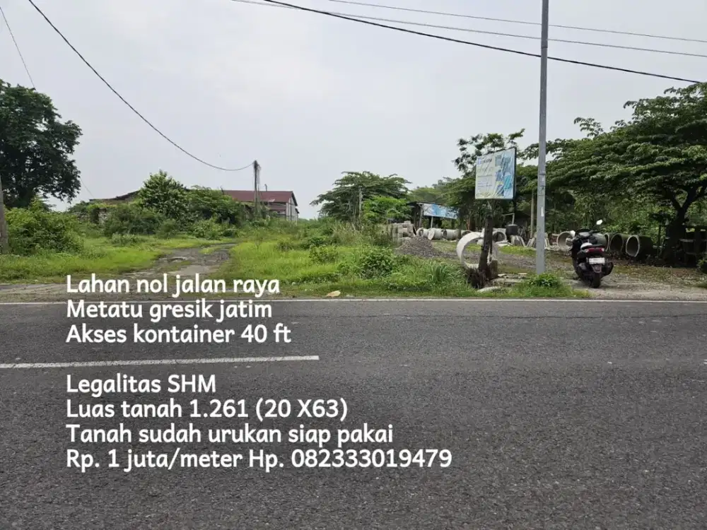 Tanah nol jalan raya metatu gresik jatim