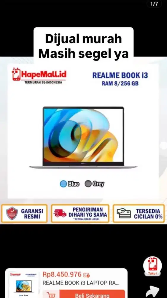 Dijual Laptop Realme Book i3