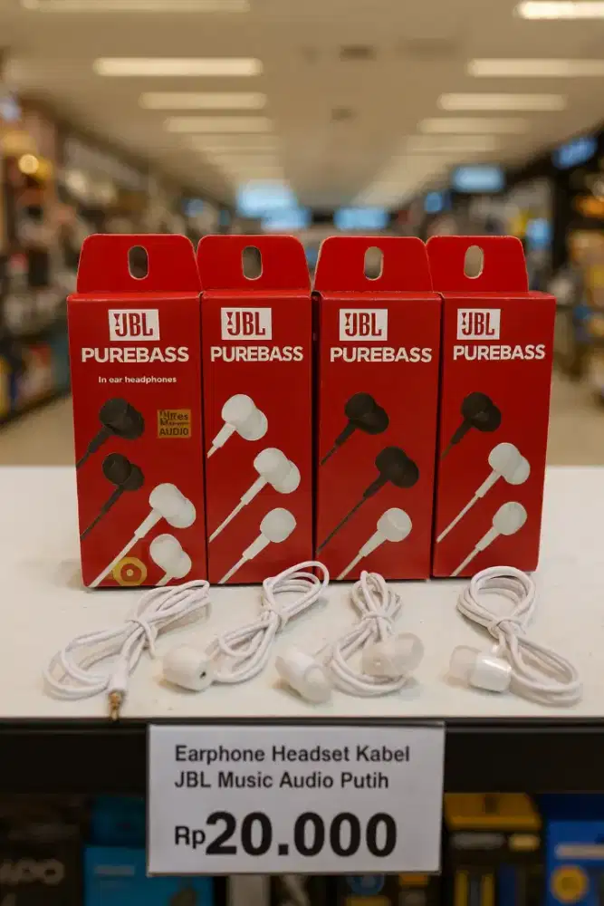 Earphone/ Headset / Handsfree Kabel Branded JBL Music Audio Putih