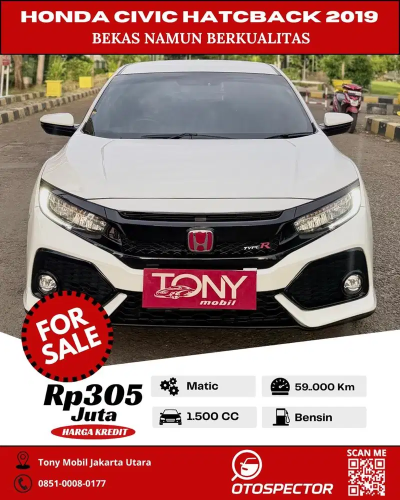 Honda Civic 1.5 E Turbo Hatchback 2019 Putih