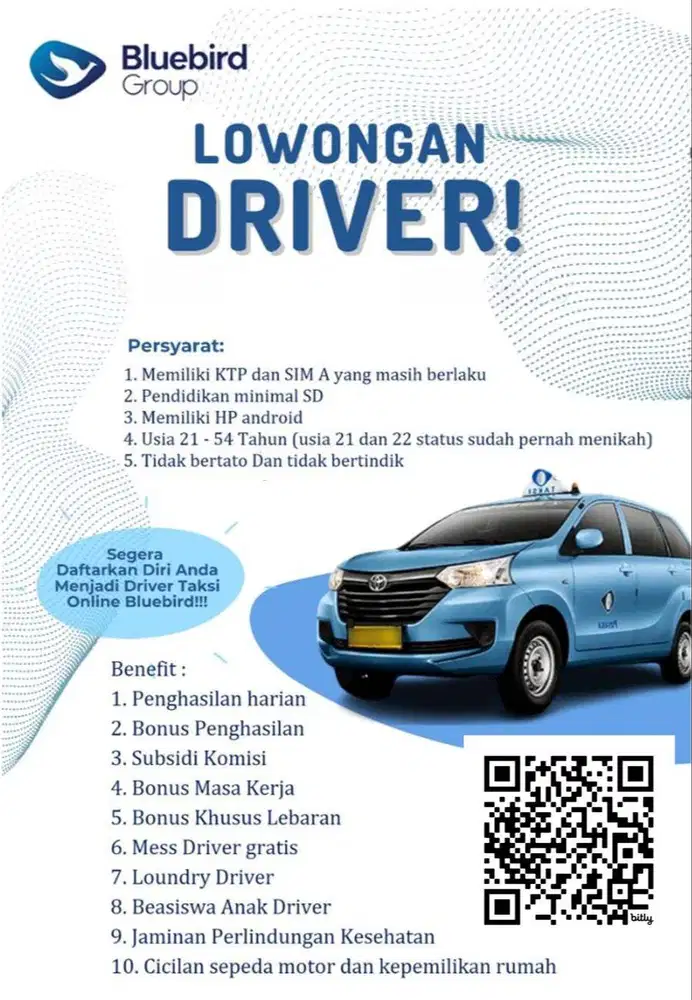 Lowongan Kerja Supir Taksi Blue Bird Palmerah Jakarta Barat