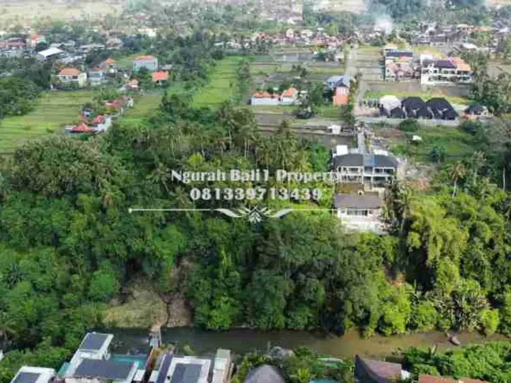 Disewakan Tanah Murah Luas 22,30 m2 View Sawah dan Sungai di Ubud