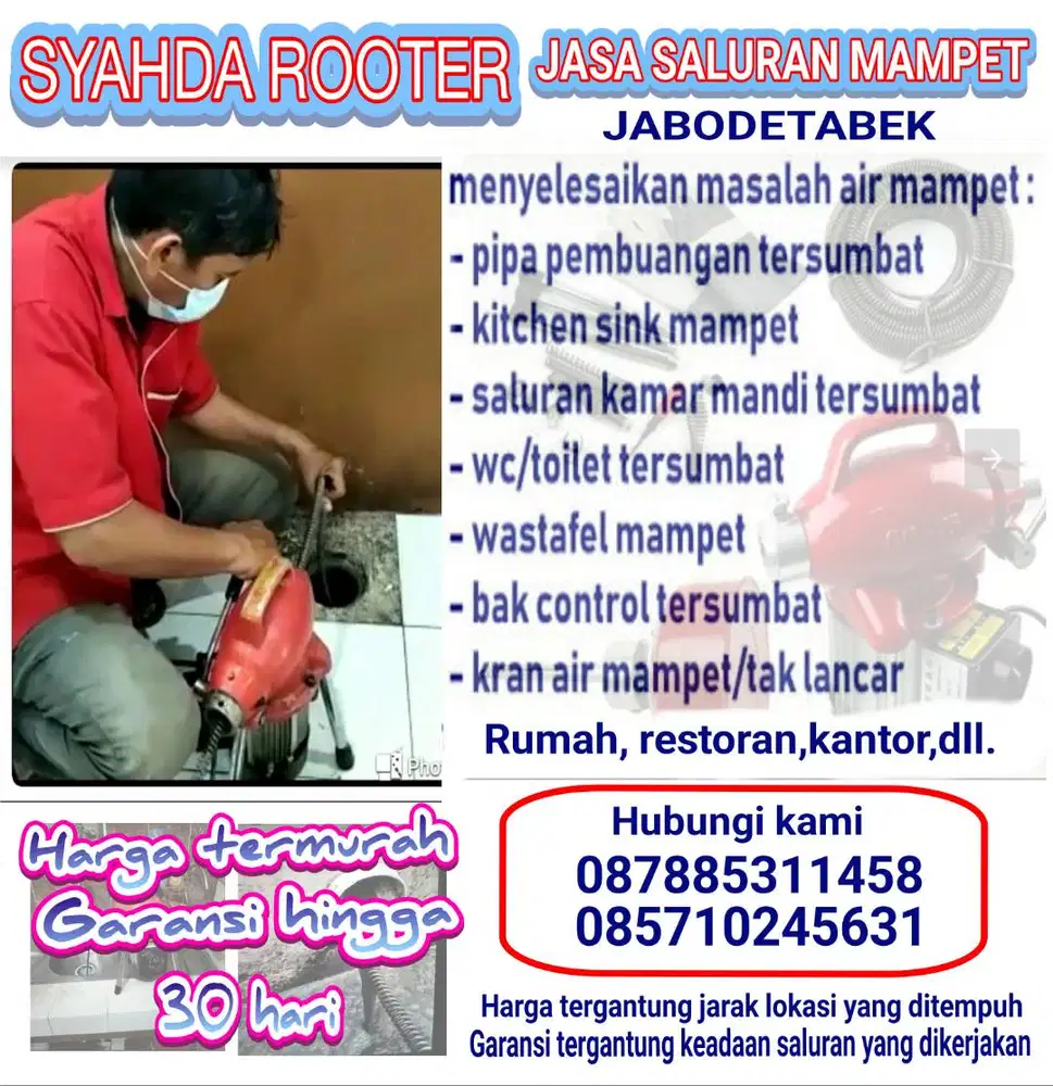 Syahda rooter.jasa saluran mampet.