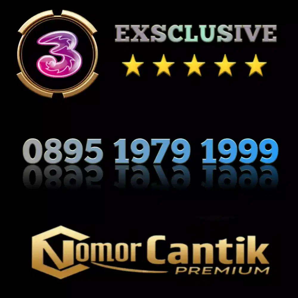 Nomor Cantik Premium Perdana Three Indosat Varian Double Tahun Hoki