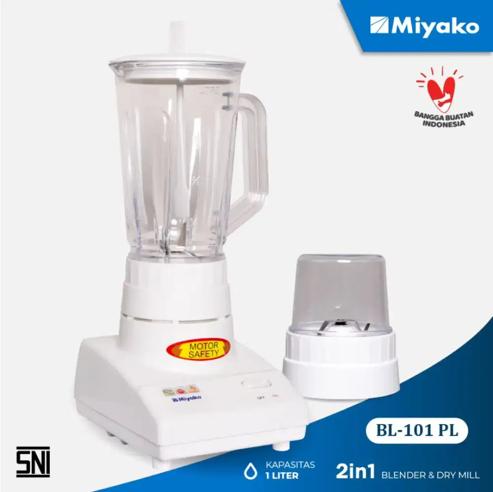 Miyako Blender 2 in1 BL-101PL Tabung Plastik Food Grade