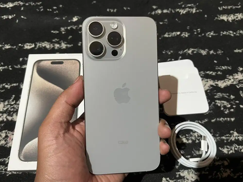 iPhone 15 Pro Max 256Gb Natural Titanium iBox Fullset Ori Mulus