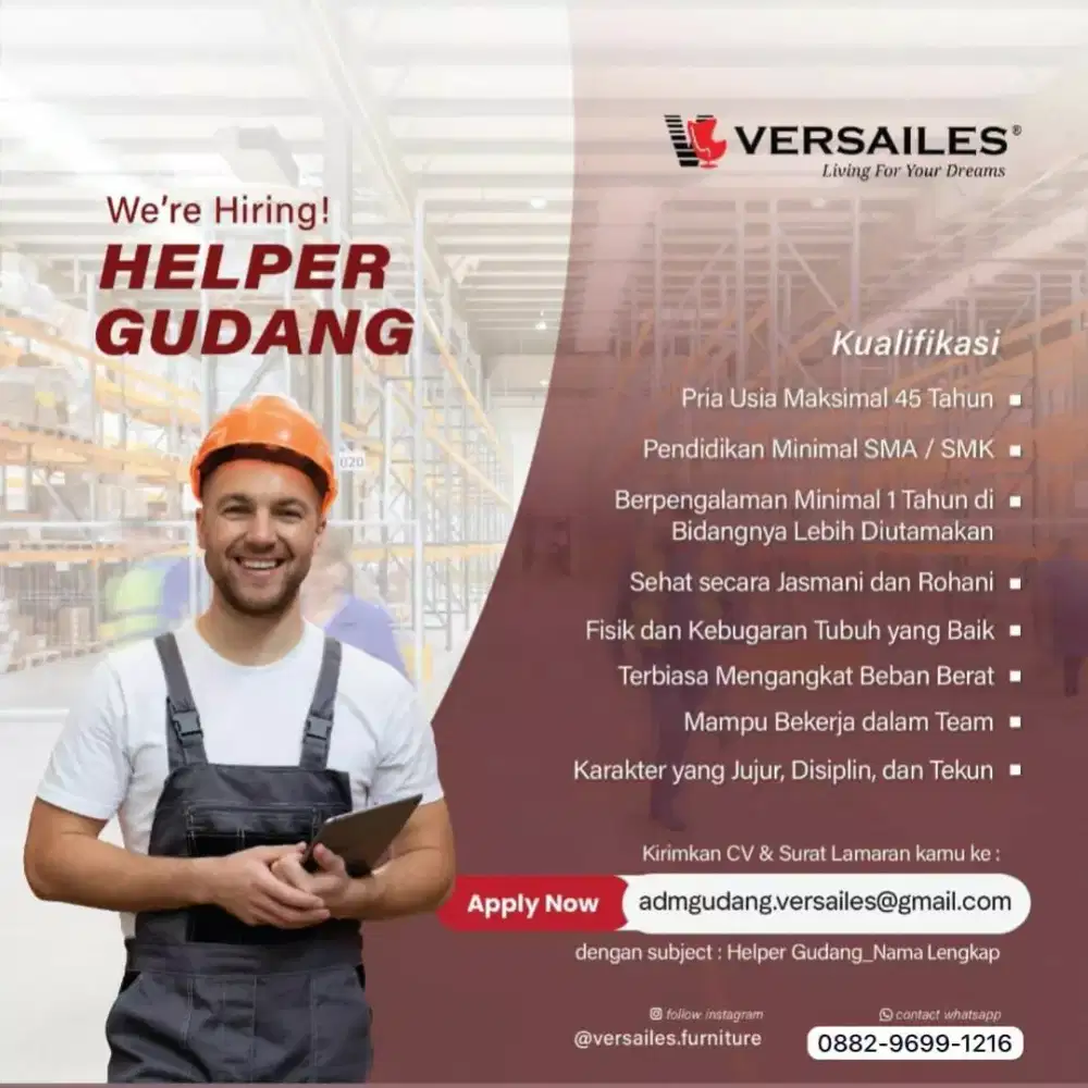 LOWONGAN KERJA HELPER GUDANG