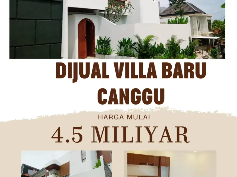 dijual villa baru dengan private pool dan water heater lokasi canggu