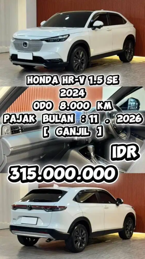 [ ODO 8.000 KM ] HONDA HRV HR-V SE 1.5 AT 2024 SIAP LANGSUNG PAKAI