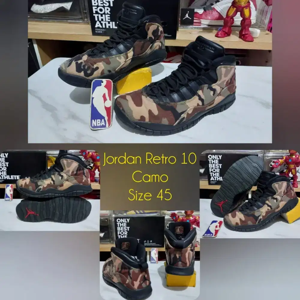 Sepatu Basket Nike Jordan Retro 10 Camo size 45