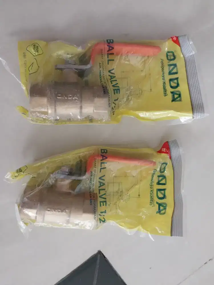 2 pcs Ballvalve 1/2 onda kuningan